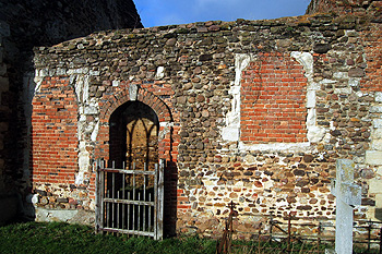 The south door in the wall of the chancel January 2012